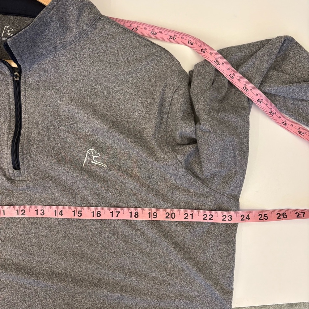 Rhoback || Performance Q-Zip Pullover Quarter Zip 1/4 Boars Head Gray Large - Picture 6 of 8